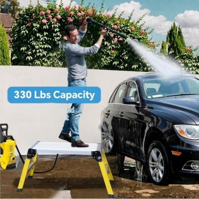 Aluminum Step Ladder Heavy Duty Foldable Aluminum Platform 330 Lbs Capacity