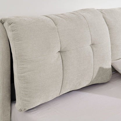 Storage Upholstered Hydraulic Platform Bed With Integrated Headboard