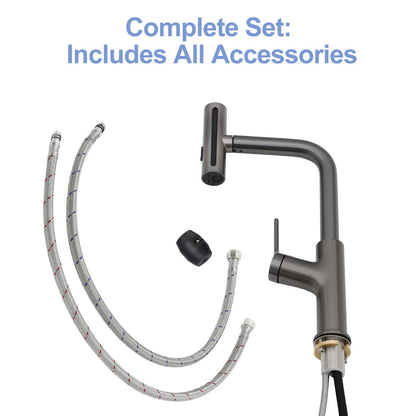 Drop-In Stainless Steel Kitchen Sink With Pull-Out Faucet And Soap Dispenser