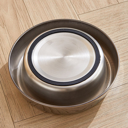 Thick Stainless Steel Bowl For Pets Bite Resistant Anti Spillilent, Anti Fall, Easy To Wash, Non Slip
