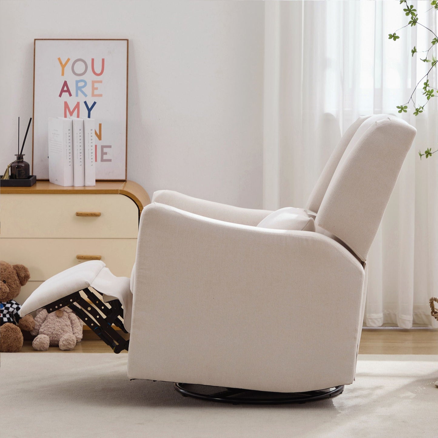 Wide Wingback Swivel Glider Rocker Recliner Chair