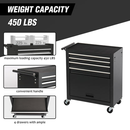4-Drawer Rolling Tool Chest Cabinet with Wheels