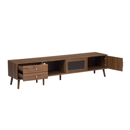 76" TV Stand, Entertainment Center With Storage Cabinets