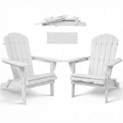 Folding Adirondack Lounge Chair With Embossed Grain Texture