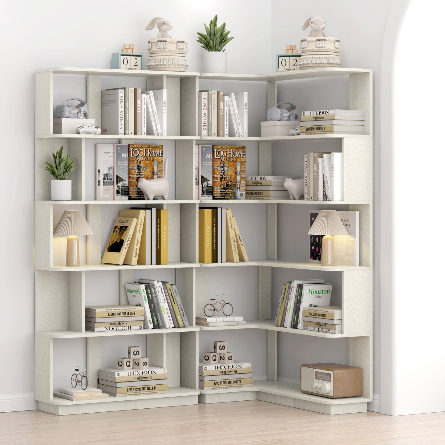 Modern 5 Tier Open Storage Bookcase