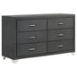 Melody 6-drawer Upholstered Dresser Grey