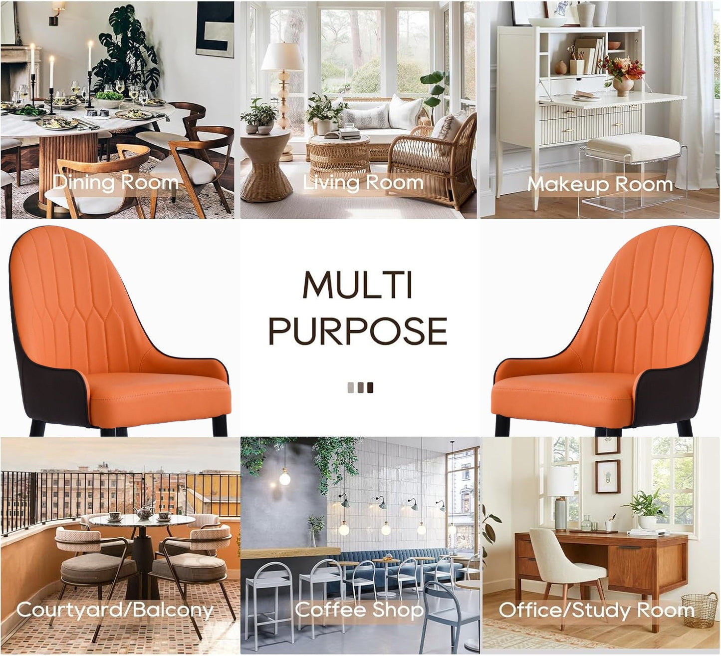 Modern Sponge-Filled Dining Chair, Solid Wood Metal Legs, Suitable For Restaurants, Living Rooms And Rooms (Set of 2)