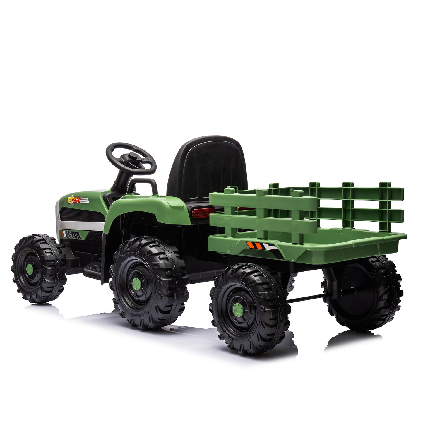 Ride On Tractor With Trailer - 24V Battery Powered Electric Tractor Toy