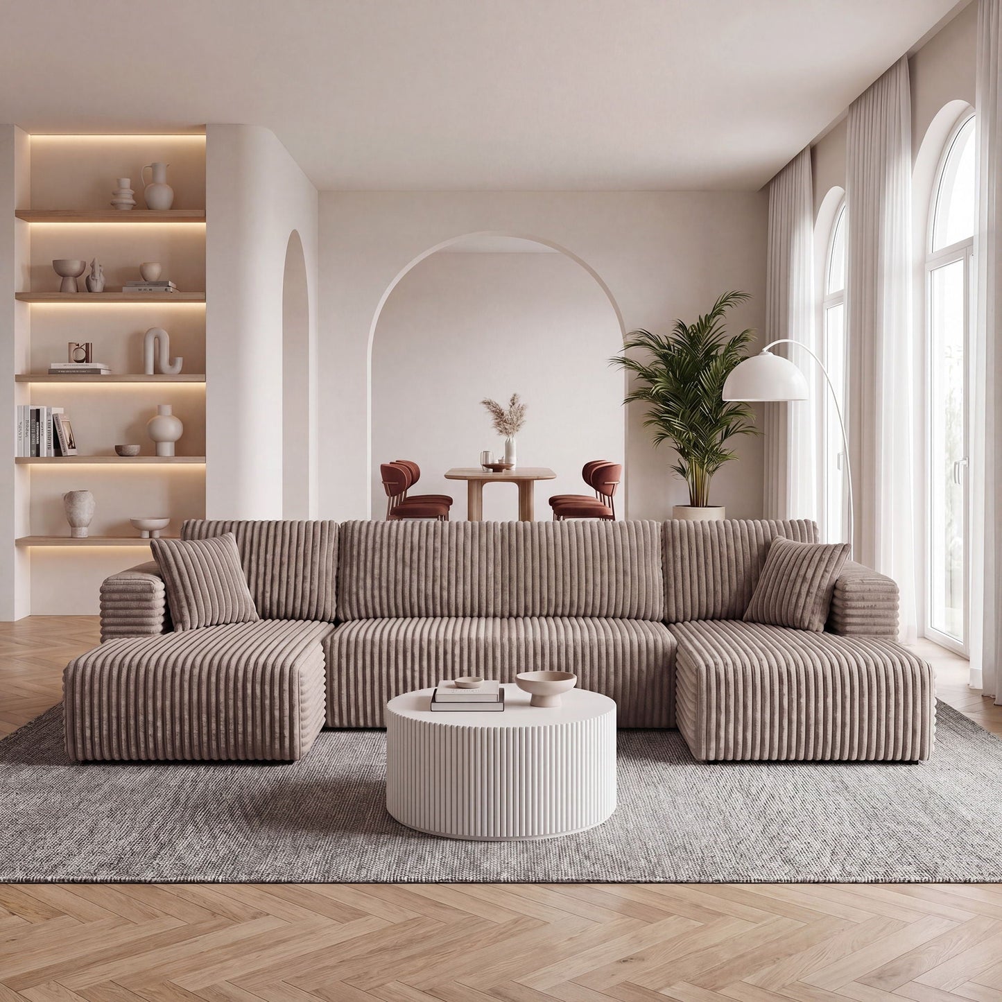 U-Shape Modular Sectional Sofa For Living Room