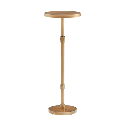 Morven - Adjustable Height Accent Table With Round Top - Antique Brass