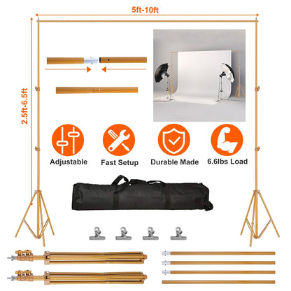 6.5×10ft Photography Backdrop Stand – Adjustable Studio Support Set