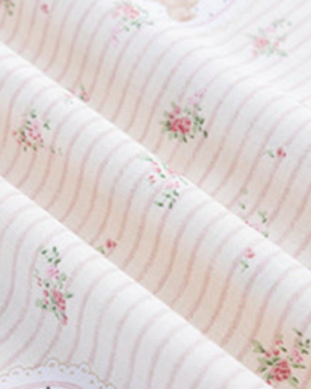 Celia Cottage Ribbon Bow Tie Floral Bedding Set / Blue