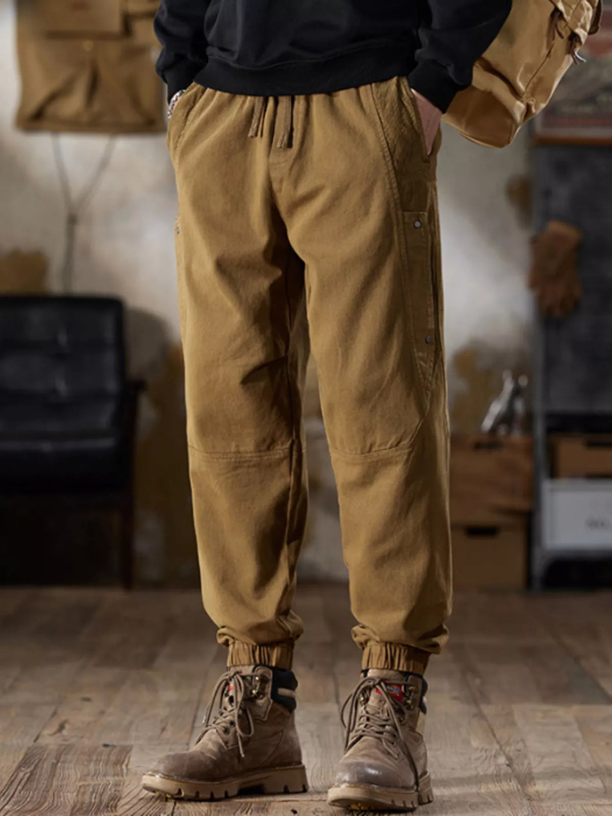 Men's Full Size Casual Drawstring Cargo Joggers Plus Size