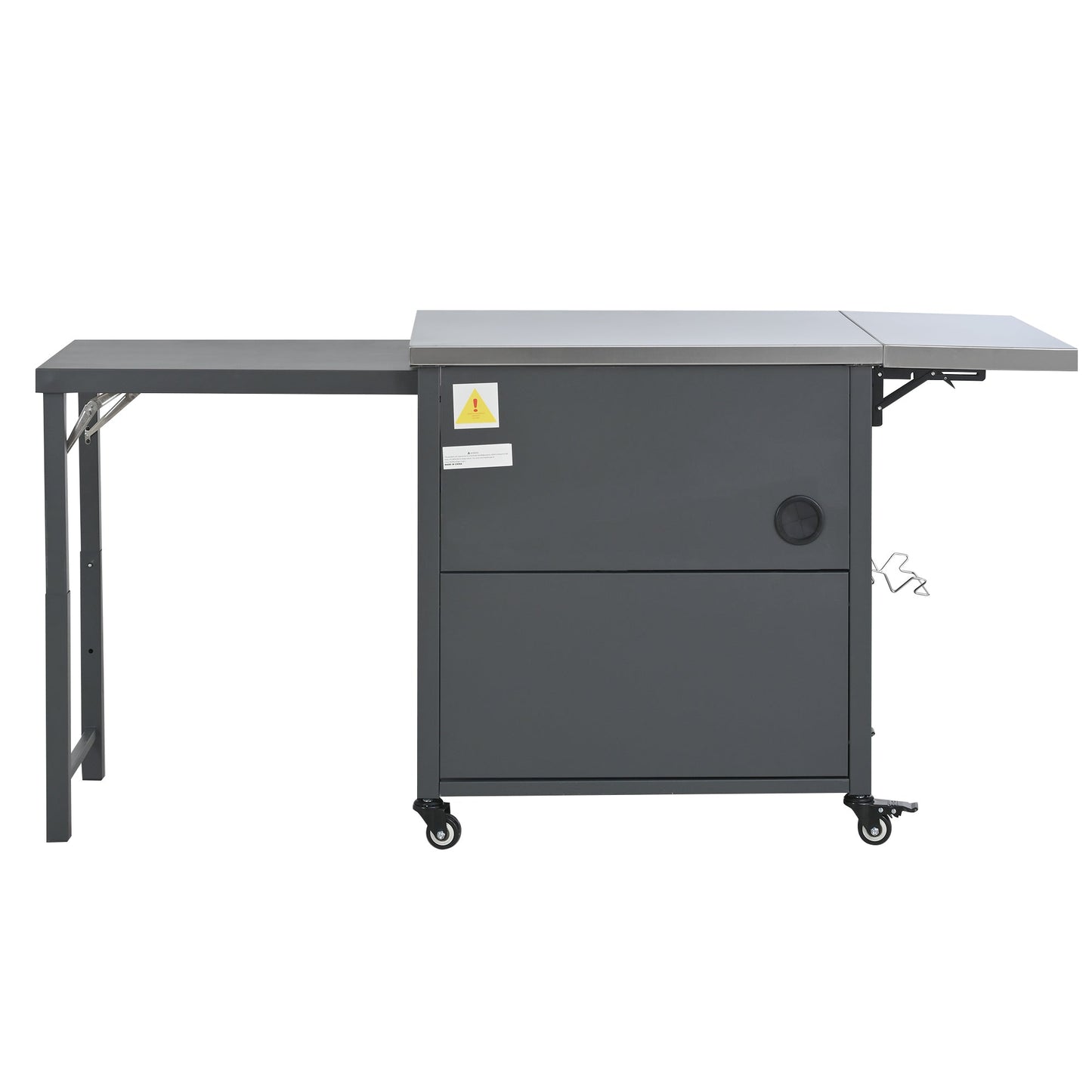 Foldable Outdoor Prep Station BBQ Cart Patio Dining Cart