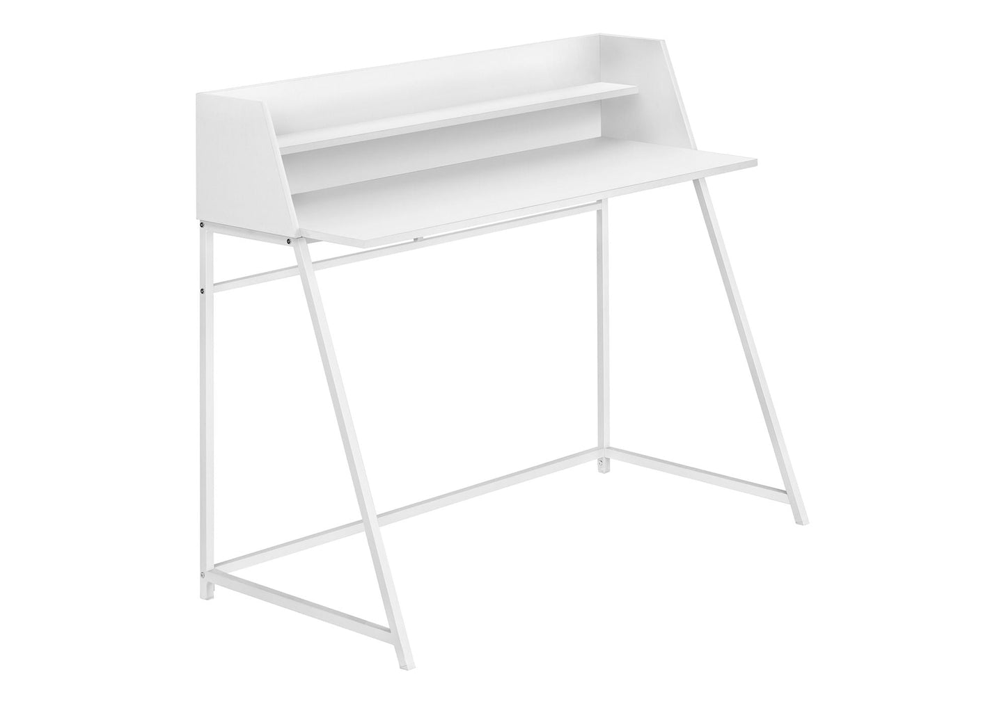Computer Desk for Home Office with Marble Look and Storage Shelves