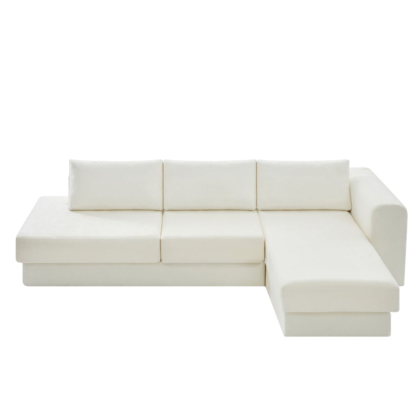 L-Shaped Modular Sofa With Double Layer Cushion