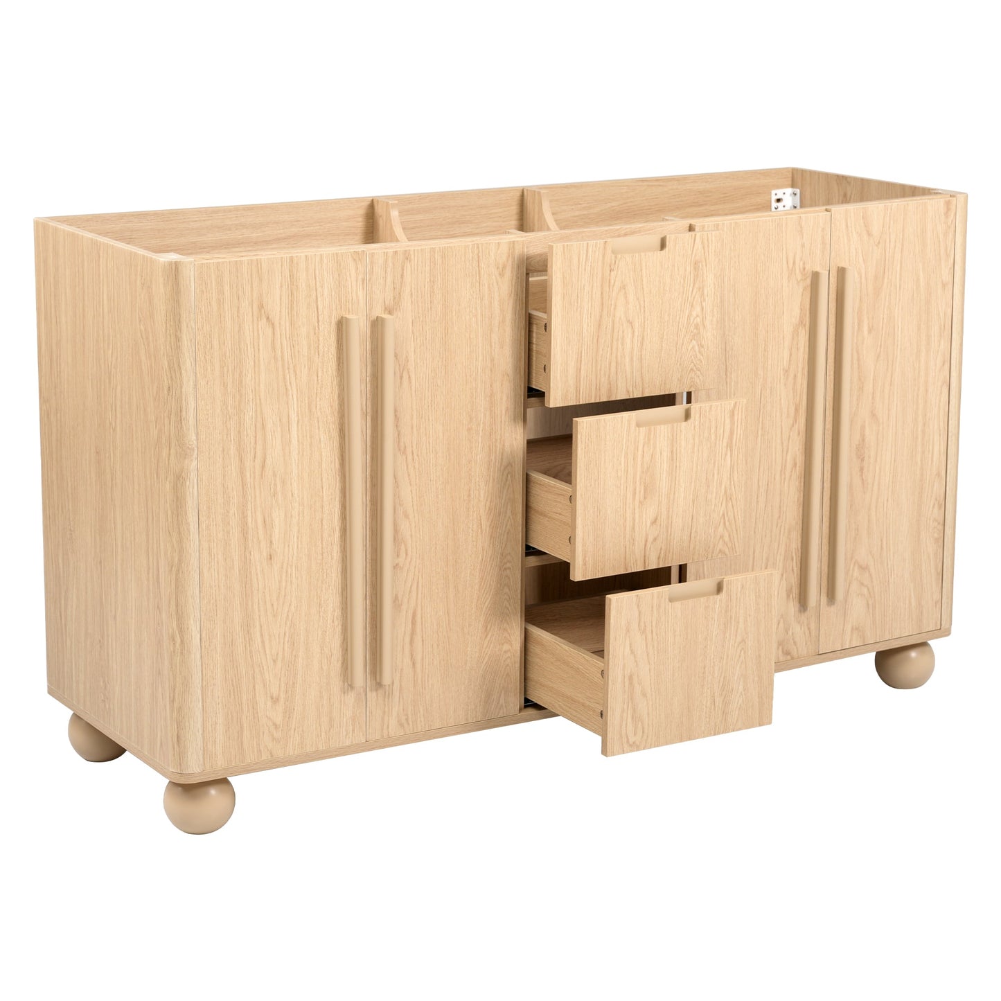 58.3" Bathroom Vanity Cabinet With 3 Drawers & 4 Doors