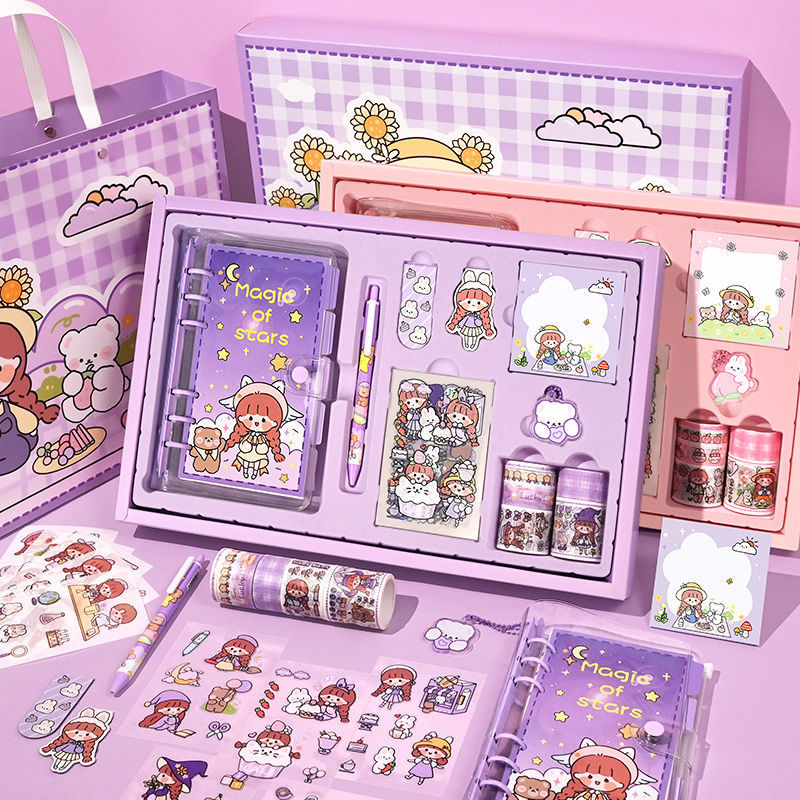 Hand Account Book Gift Box Set Cute Girl Heart Notebook