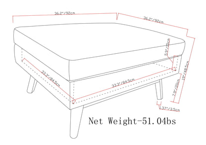 Owen - Square Coffee Table Storage Ottoman - Distressed Black