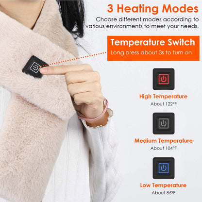 USB Heated Scarf with 3 Temperature Modes for Winter