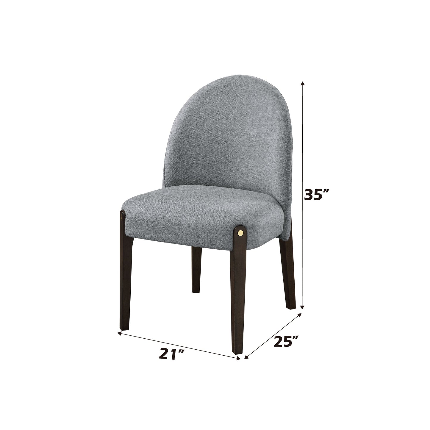 Clayten Gray Fabric and Espresso Finish Dining Chair (Set of 2)