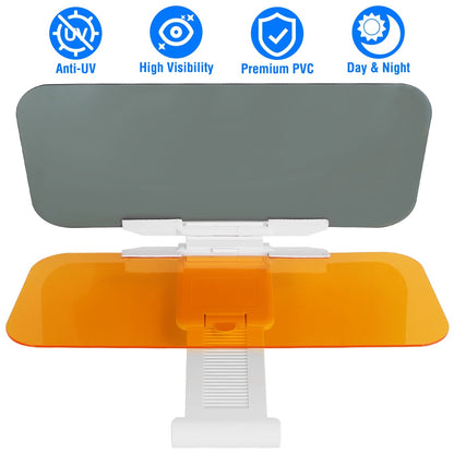 Sun Visor Extender for car 2 in 1 Anti-glare Driving Visor with Adjustable View Angles Day Night Automobile Sun Anti-UV Block Visor for Clearer Vision