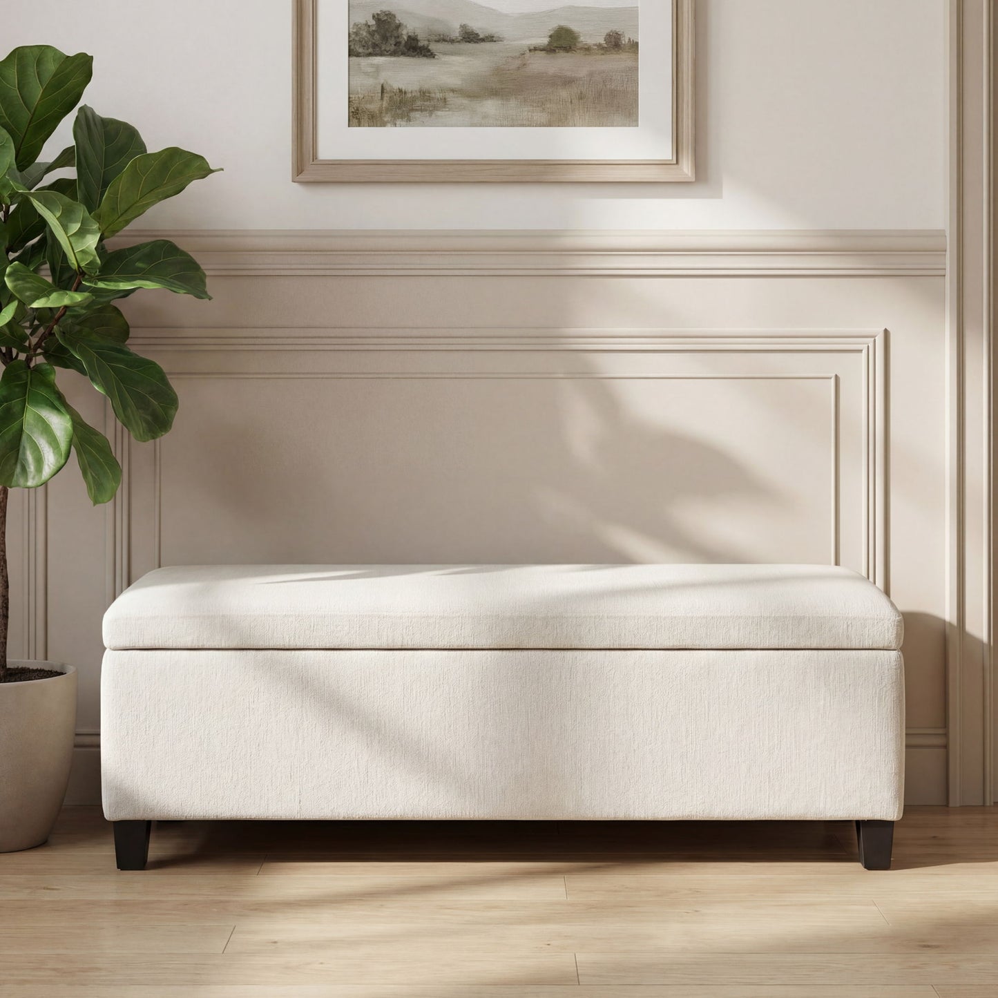 Upholstered Storage Ottoman Bench