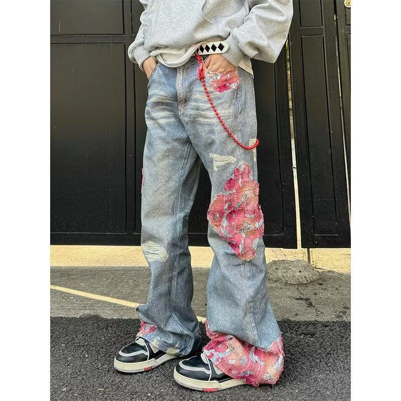 American-style Streetwear Retro Machete Jeans