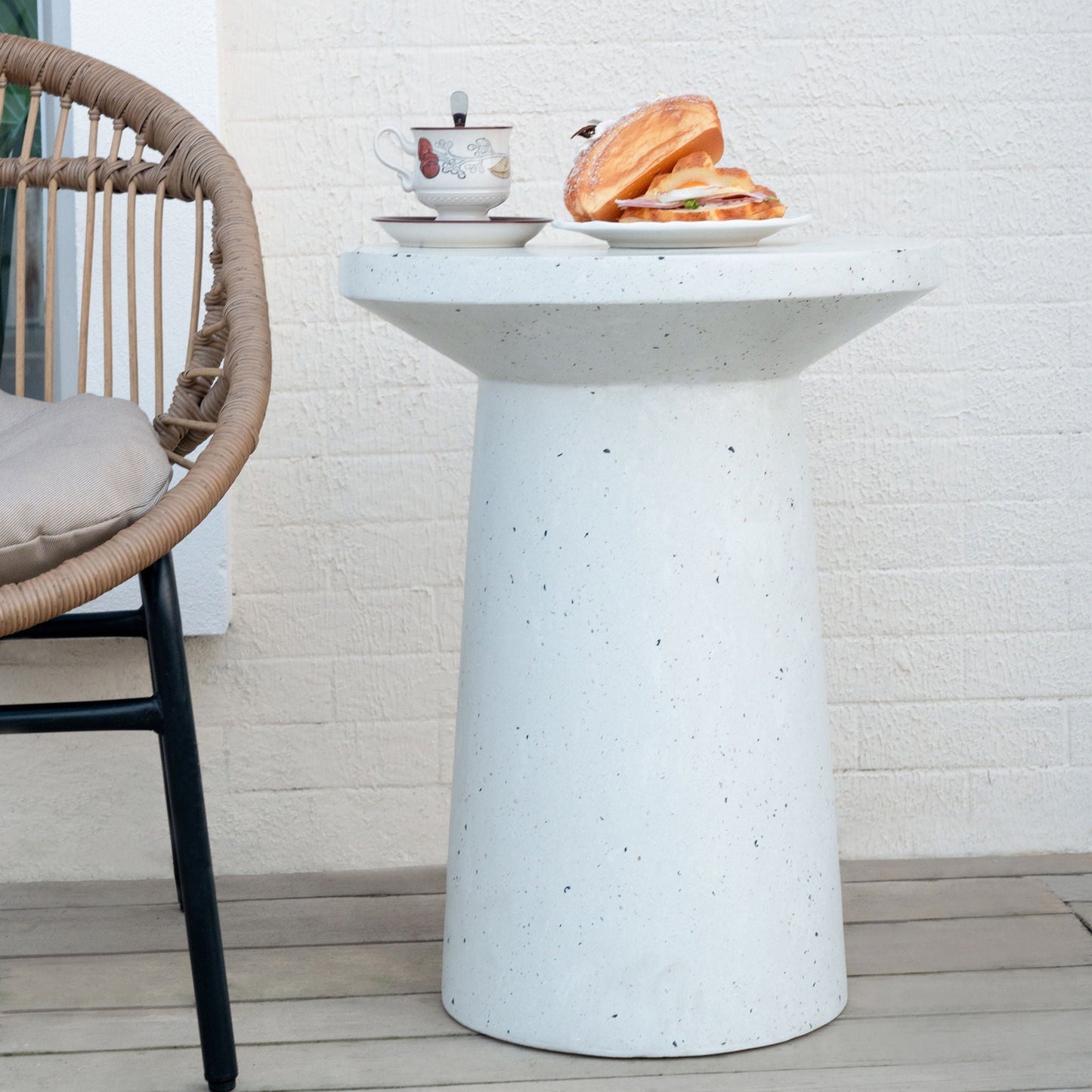 Terrazzo Outdoor Side Table - White