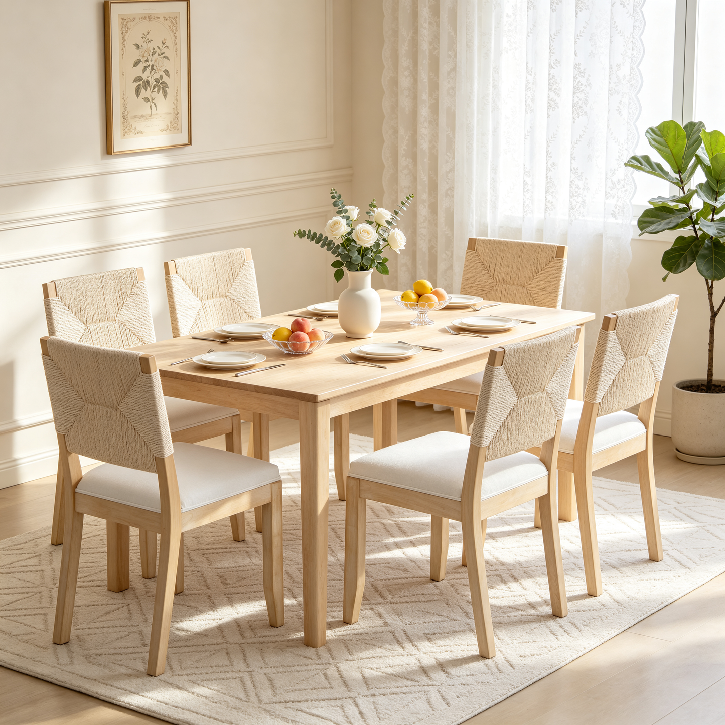 French Country Dining Chairs Set of 2