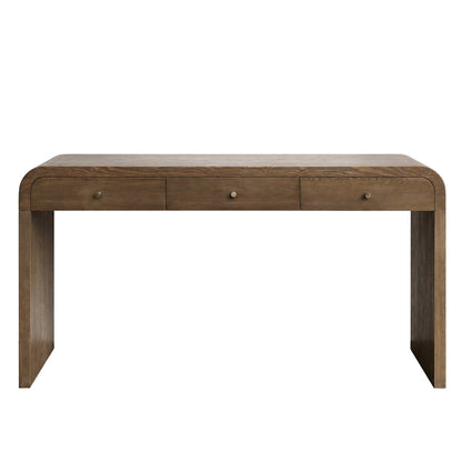 Dark Table with 3-Drawer Storage