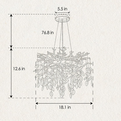 6-Light Chandelier Crystal Ceiling Lamp - Gold Finish