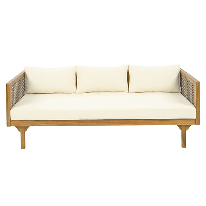 Claremont 3 Seater Daybed Teak Acacia Wood Water Resistant Cushions