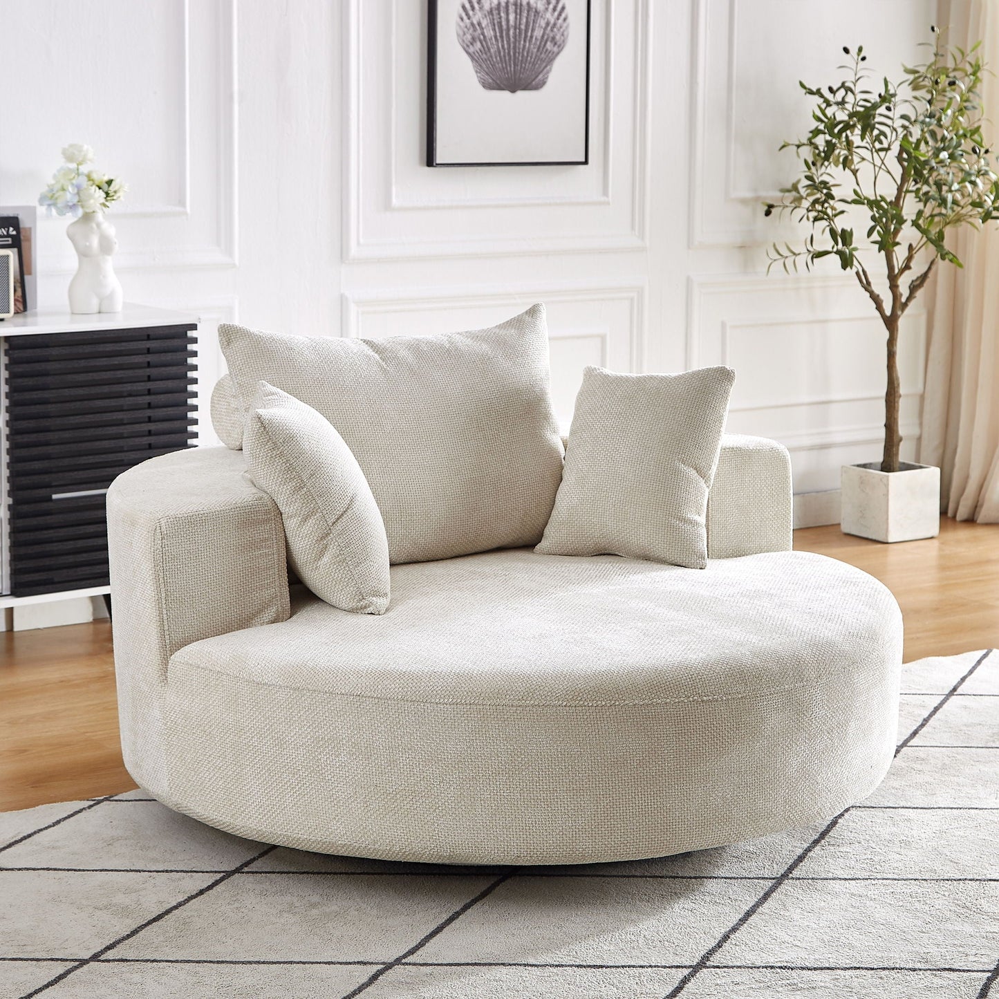 Swivel Chair With Rotating Base For Living Room