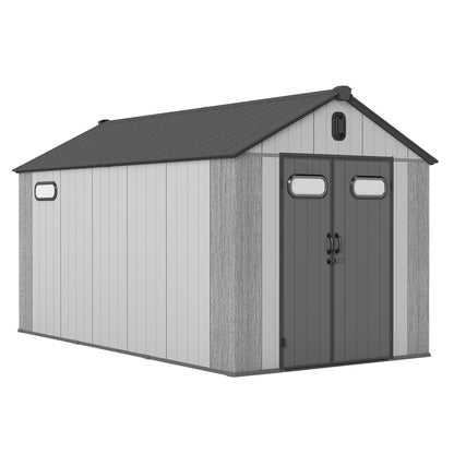 8x14Ft Resin Outdoor Storage Shed with Carpet