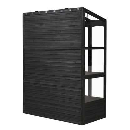 TOPMAX 78-inch Wooden Greenhouse Cold Frame with 4 Independent Skylights and 2 Folding Middle Shelves