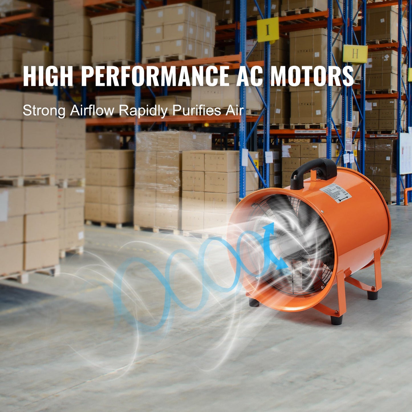 Portable Ventilator, 12 Inch Heavy Duty Cylinder Fan with 33ft Duct Hose