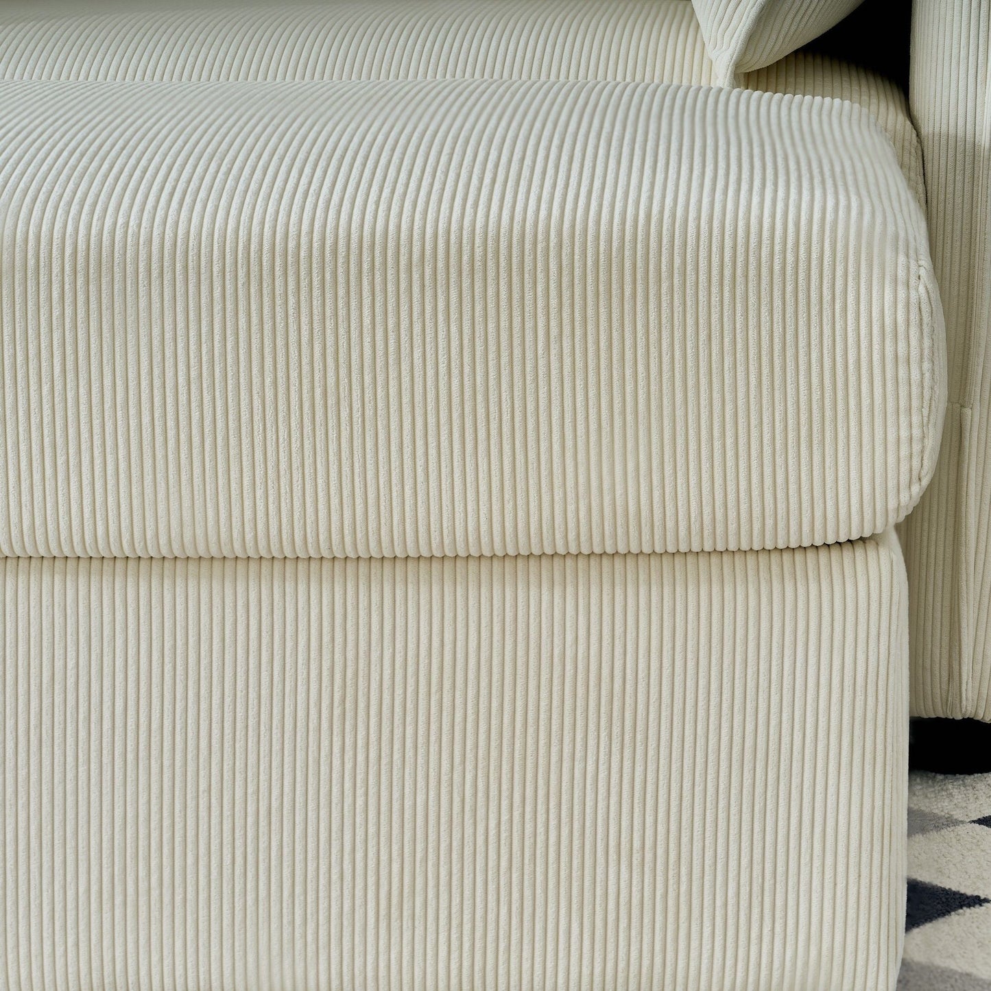 Comfy Oversized Chaise Lounge Chair With Ottoman And Storage