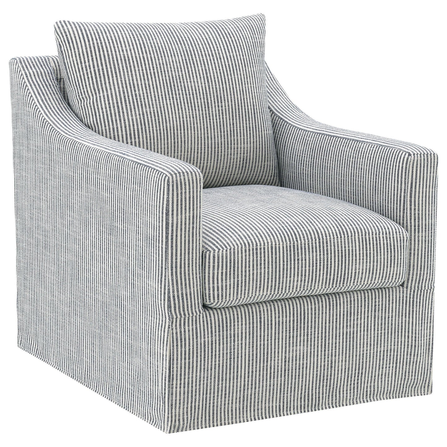 Merced - Upholstered Sloped Arm Accent Swivel Chair With 360 Degree Swivel Base - Gray