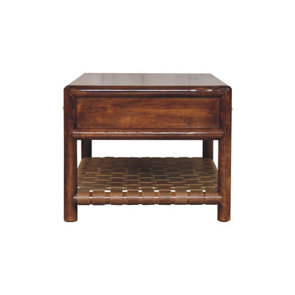 Regency Woven Console Table with 4 Drawers, Open Slot