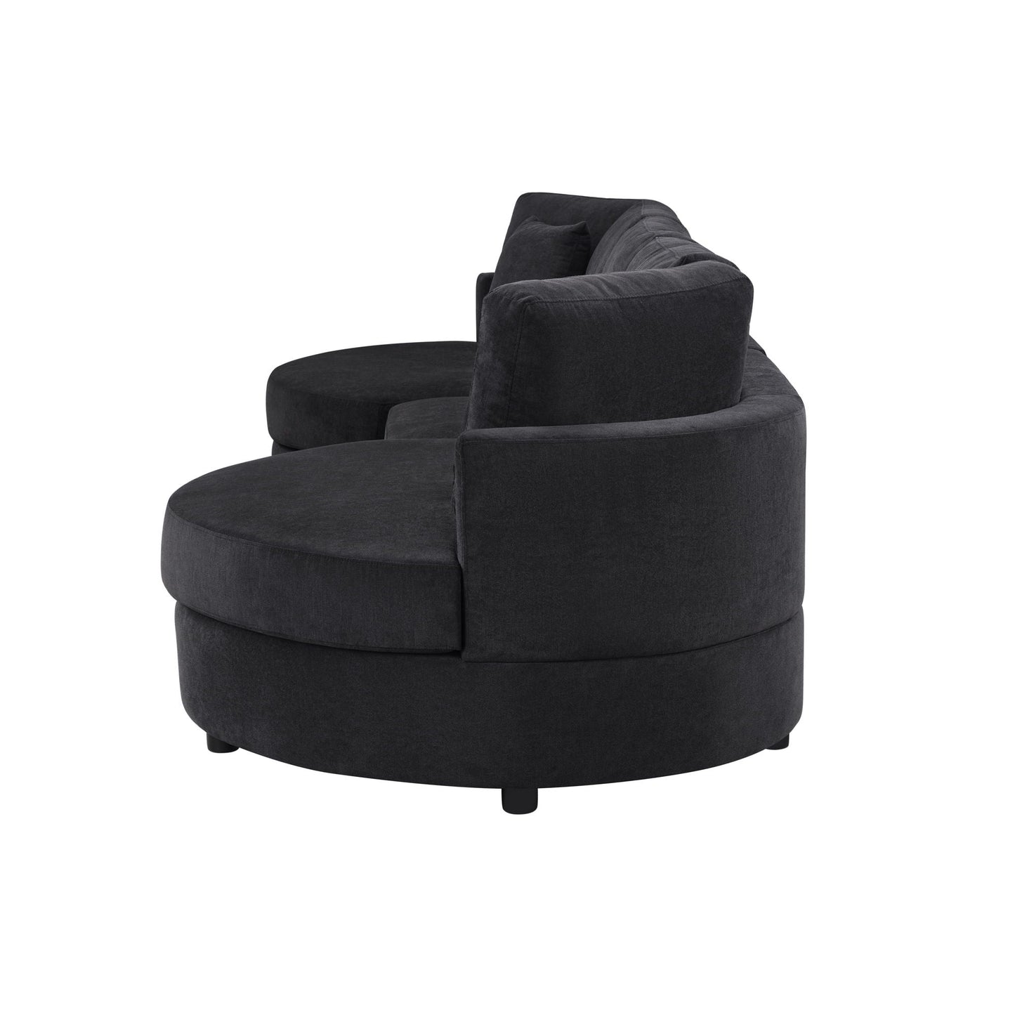 Modern 3 Seater Upholstered Sofa With Curved Design