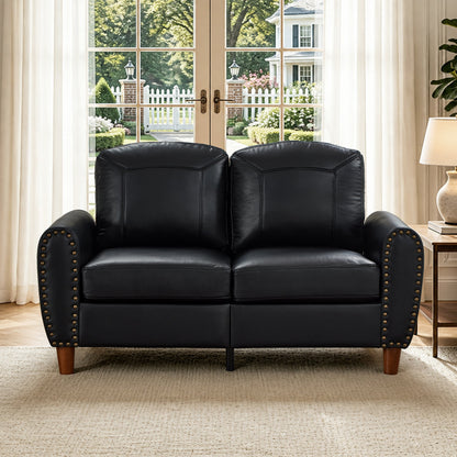 59" Classic Living Room Sofa Loveseat Faux Leather Couch