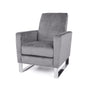 Bolt Upholstered Recliner Chair With Stainless Steel Base - Gray / Chrome