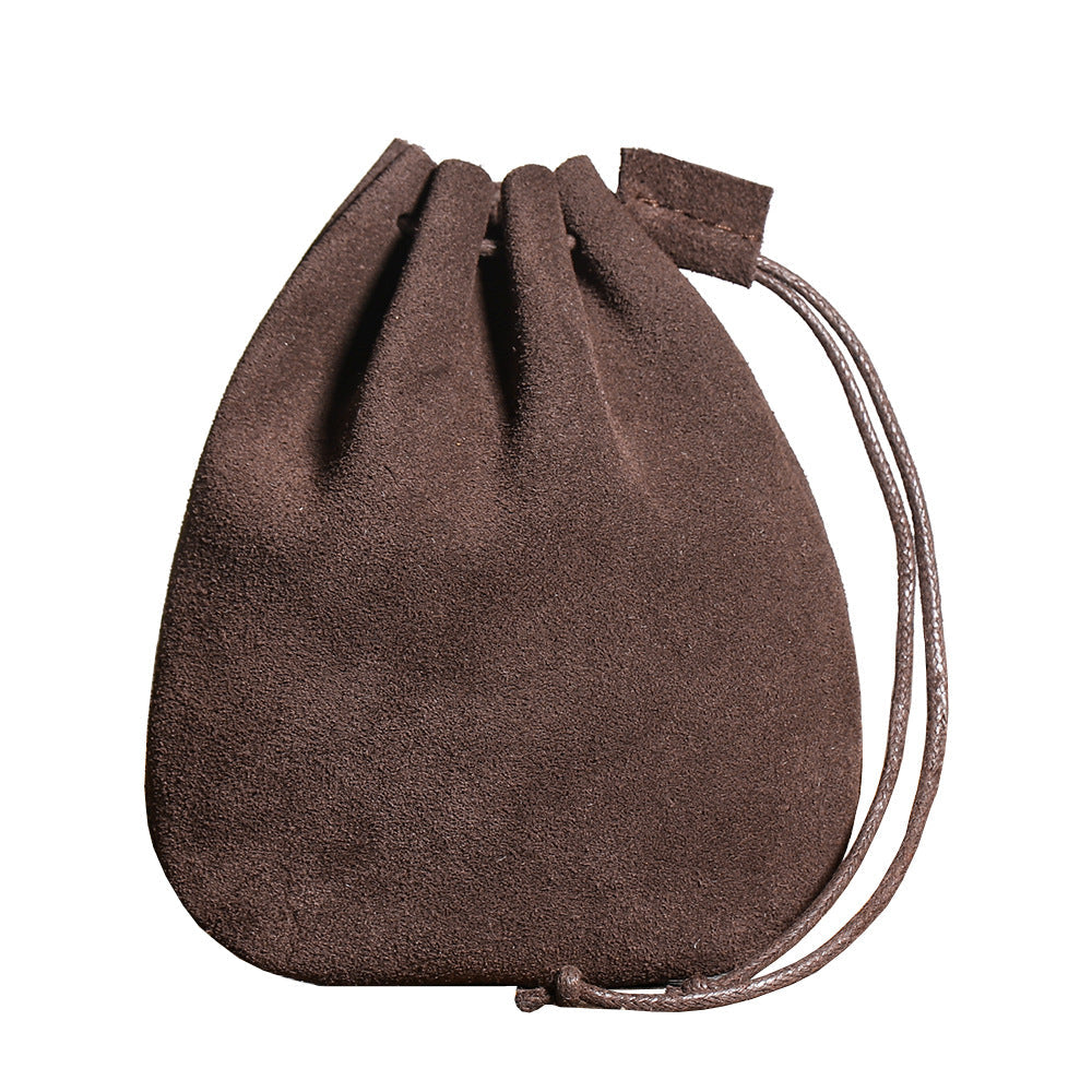 First-layer Cowhide Braided Drawstring Storage Pouch, A Wallet Thats Both Vintage And Stylish