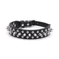 Small Spiked Black Dog Cat Collar For Small Medium Dogs Boy Male - Adjustable Studded Puppy Collars - Soft Padded Punk Leather Dog Collar For Chihuahua French Bulldog Pug