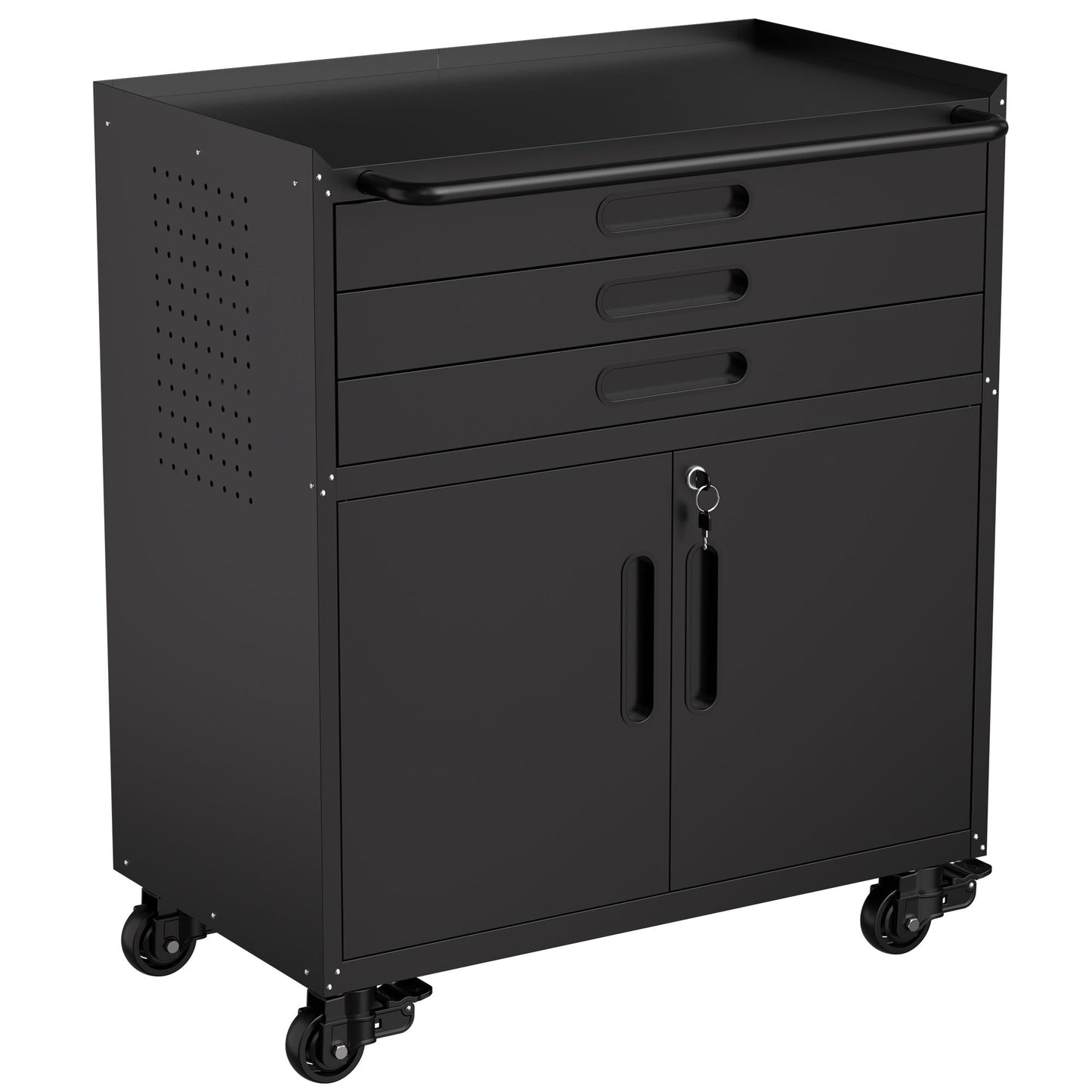 Rolling Tool Cabinet Heavy Duty Garage Storage With Lockable Doors