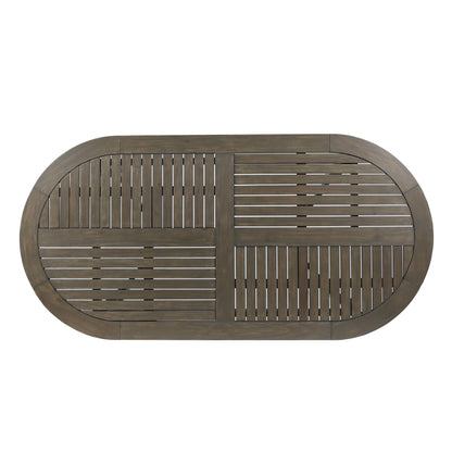Outdoor Table With Smooth Lines, Slat Top