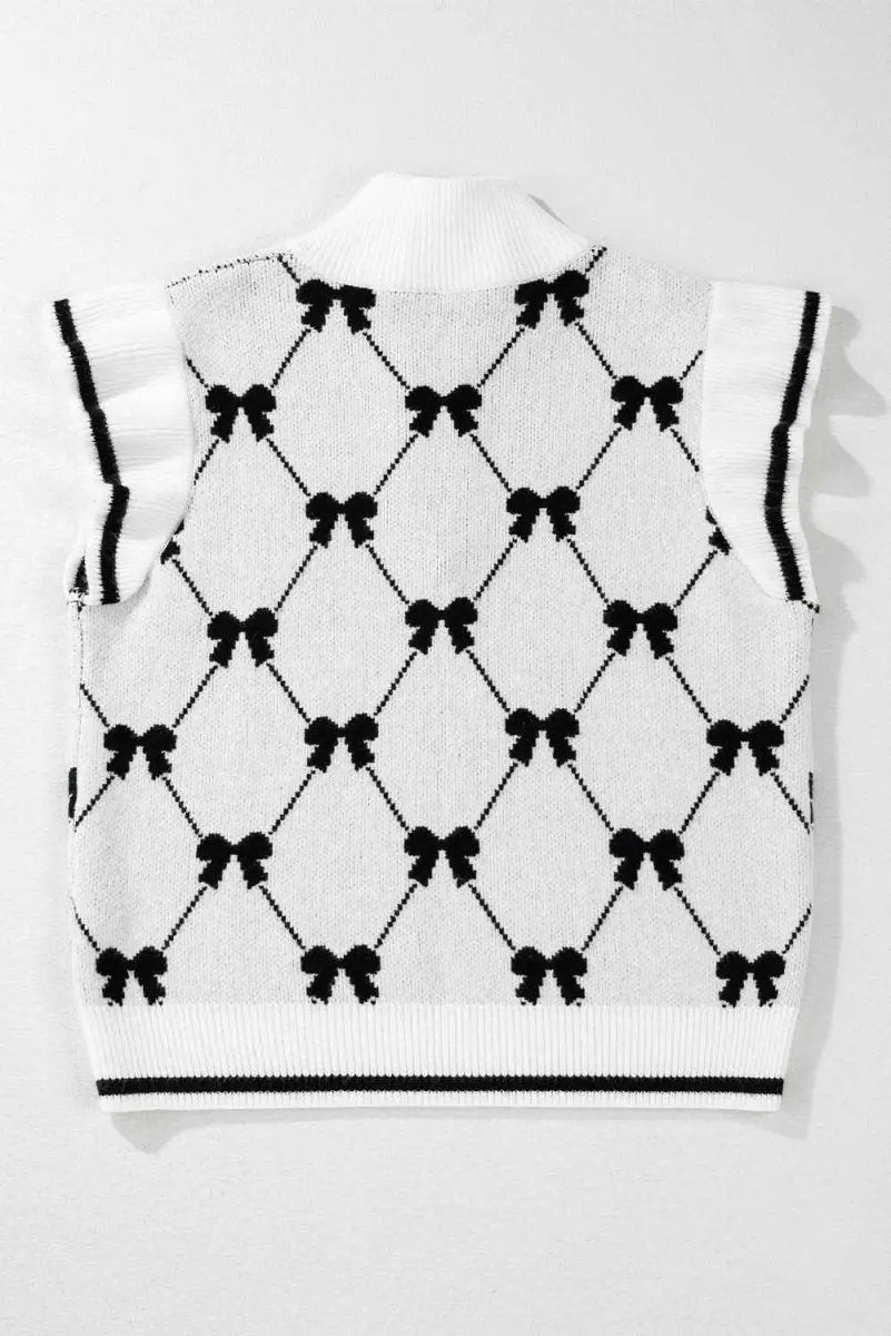 Pants Love Salve Black Bow Print Tee Women's Daily Top Short Sleeve Chic Knit