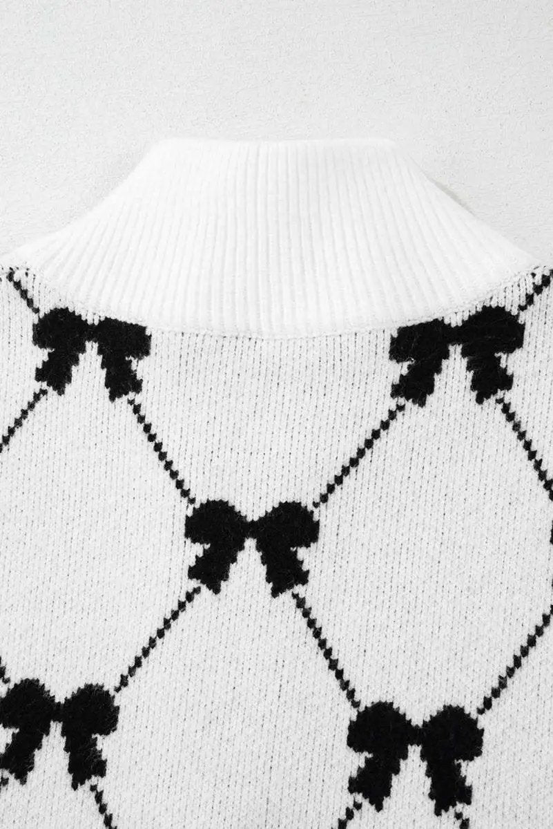 Pants Love Salve Black Bow Print Tee Women's Daily Top Short Sleeve Chic Knit