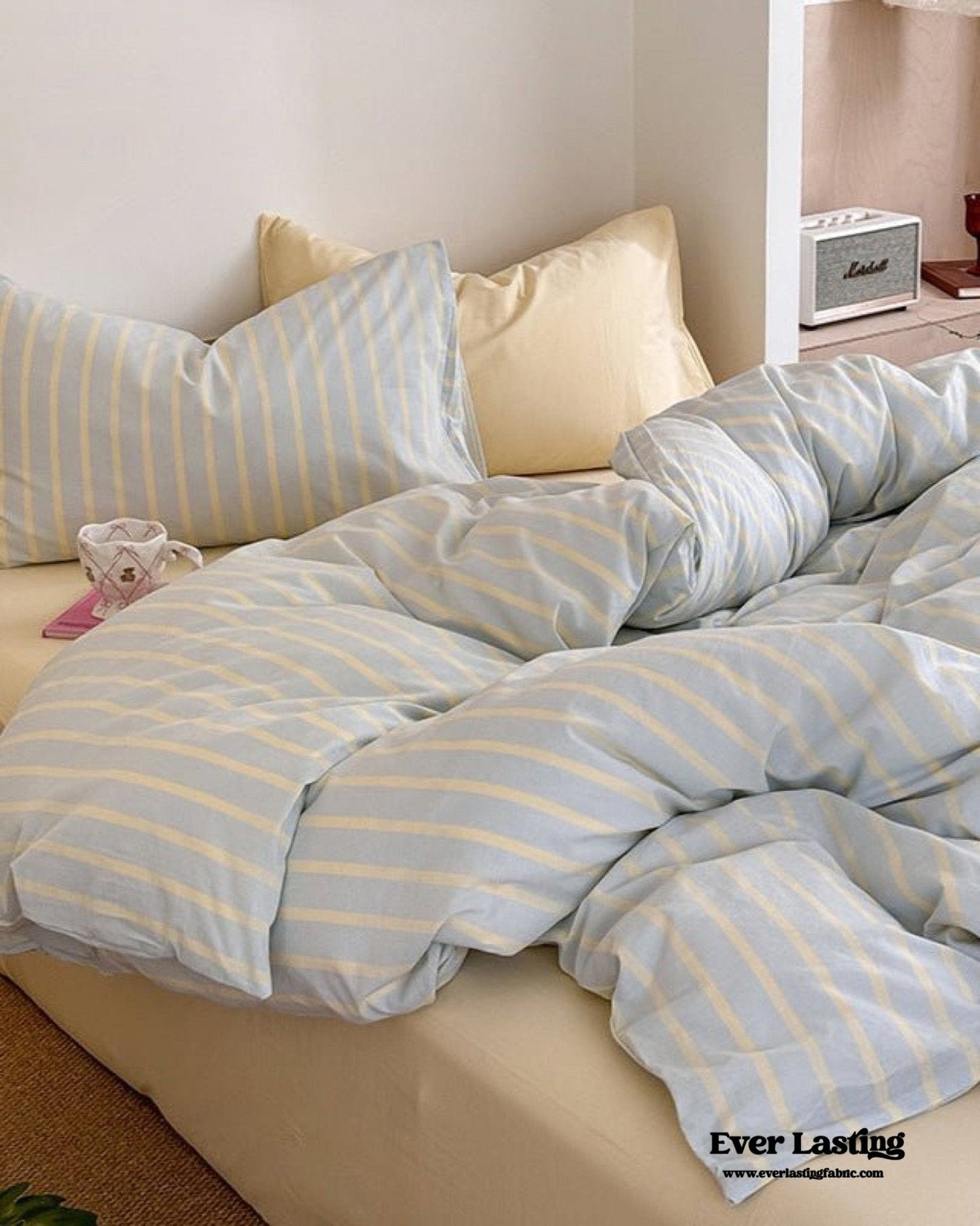 Chloe Pastel Candy Cotton Bedding Set / Purple Plaid